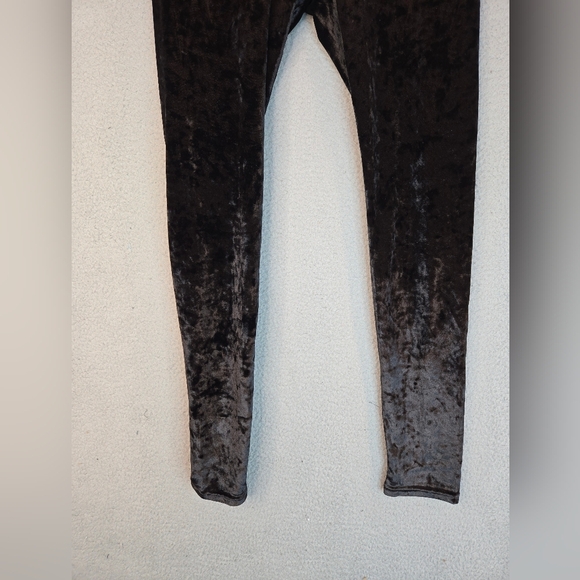 MeMoi Leggings Womens Sz M-L Black Crushed Velvet Stretch Comfort Dress it Up - Picture 4 of 9